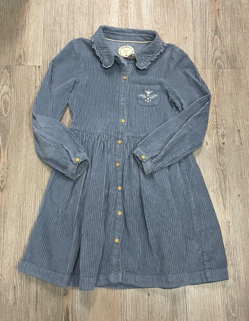 Cream Sergent Major L/S Corduroy Dress, 9-10Y