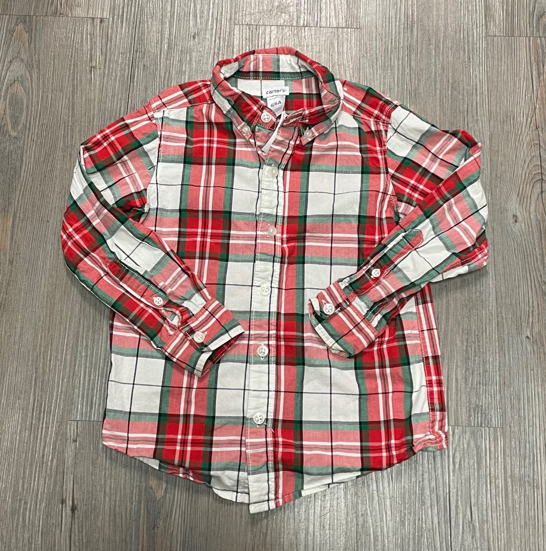 Plaid carters LS Shirt, 6Y