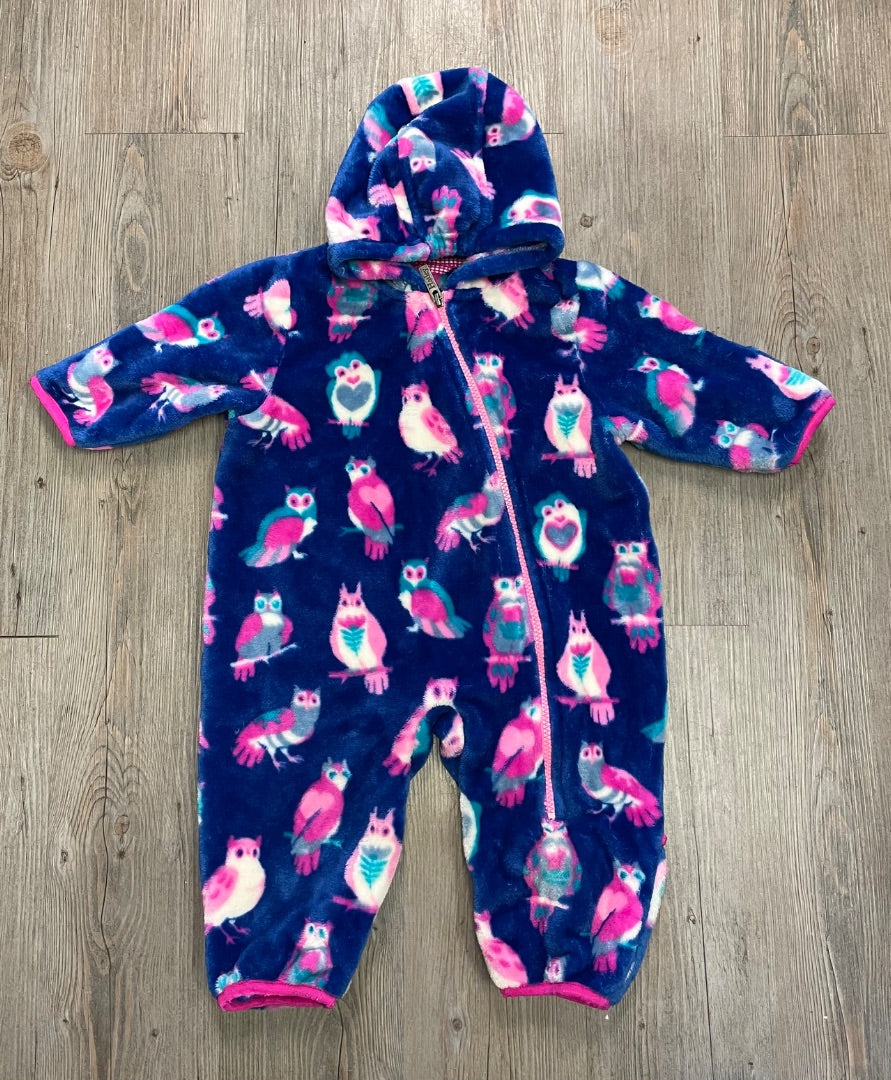 Pink,Blue Hatley Fleece Hooded Onesie, 12-18M