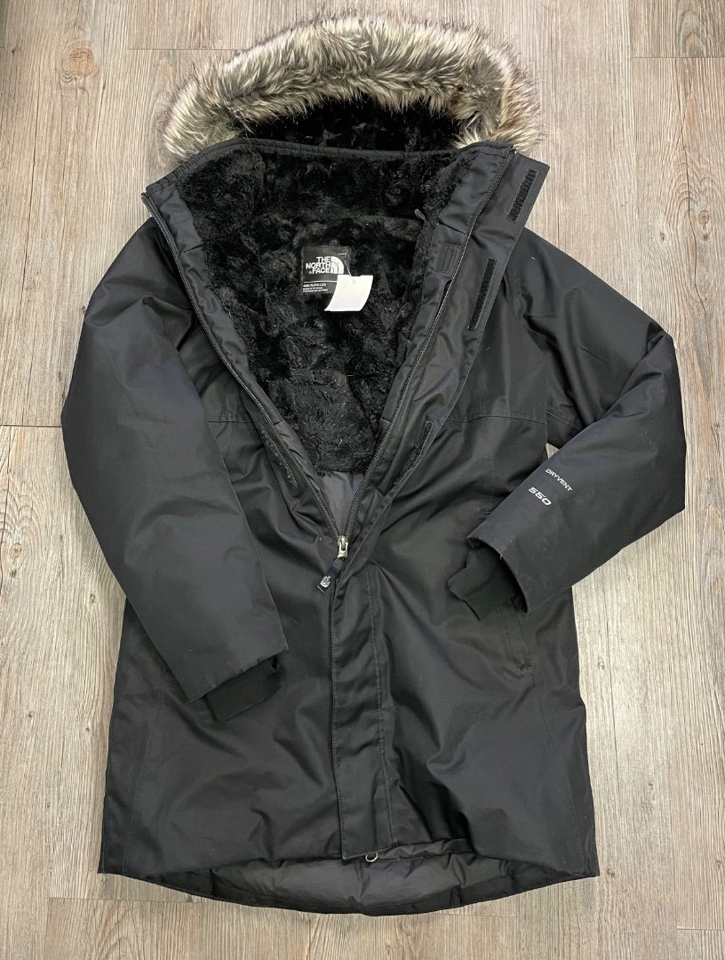 Black Northface Girls Artic Down Parka, 10-12Y