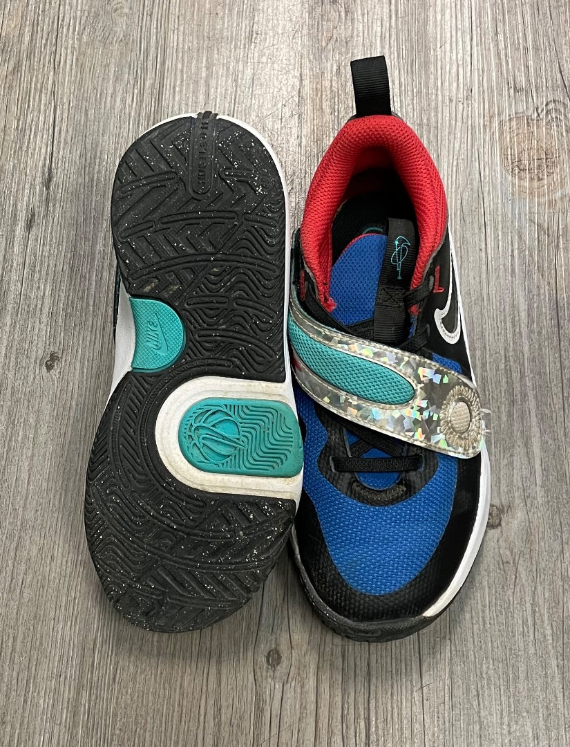 Blue,Black Red Nike Hustle D11 Velcro Shoes, 1Y