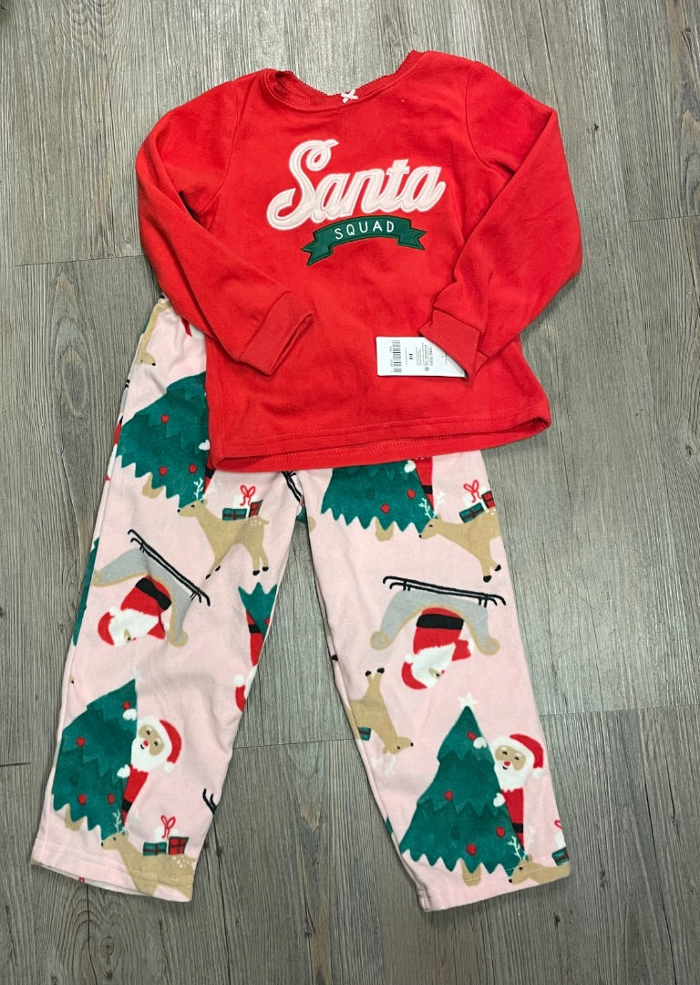 Santa Carters Holiday PJ Set, 4Y