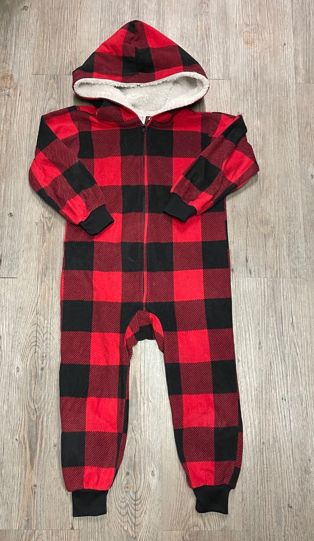 Plaid Childrens Place Holiday Hooded Onesie, 4Y