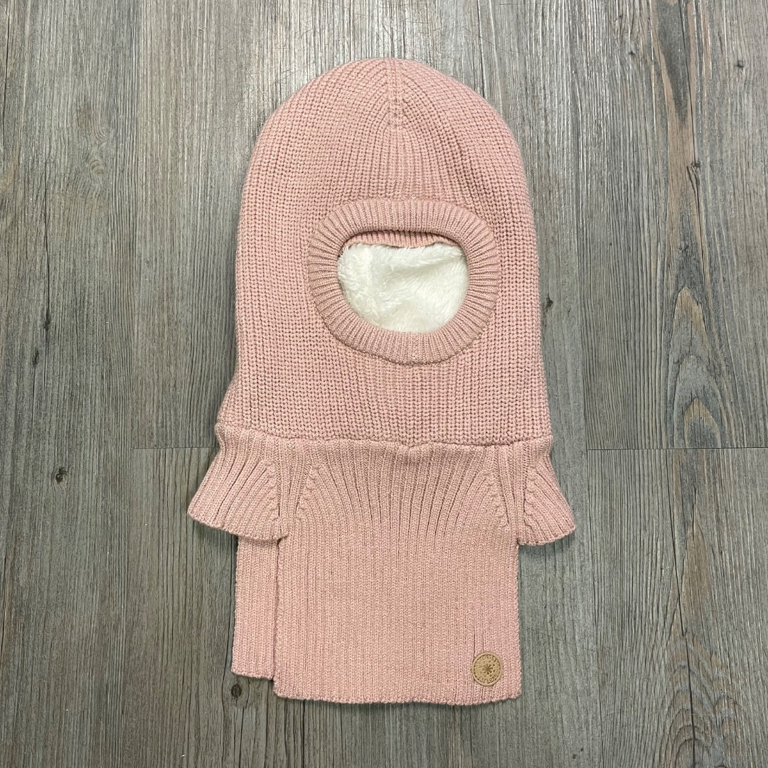 Rose Dust CaliKids Knit Fur Lined Balaclava Dino, 2-5Y