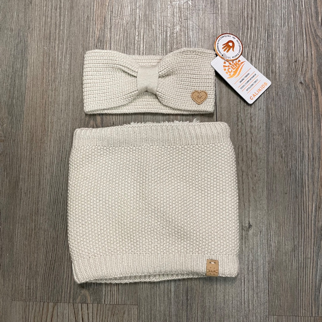Moon Bean CaliKids Fur Lined Knit Neck Warmer & Headband, 0-3Y