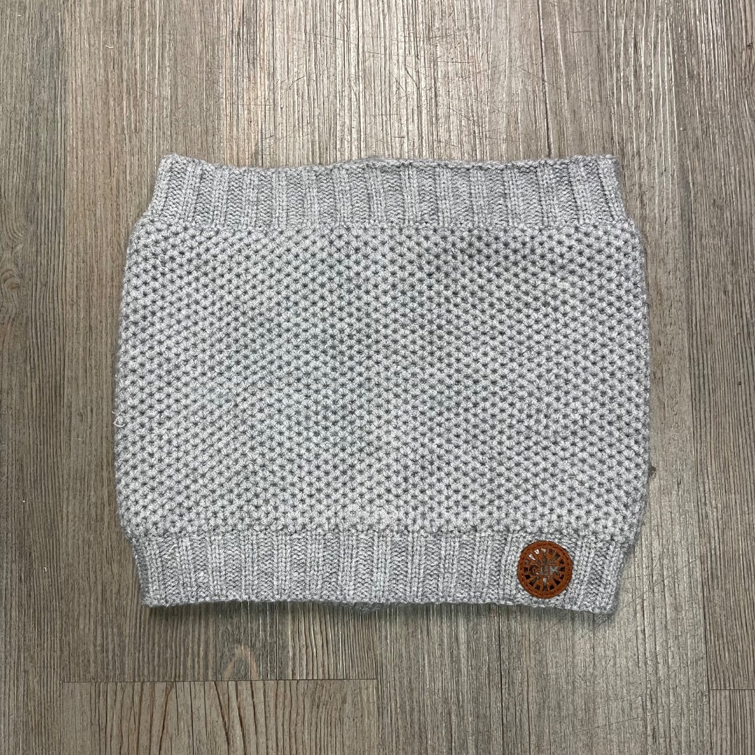 Grey CaliKids Lined Knit Neck Warmer, One Size