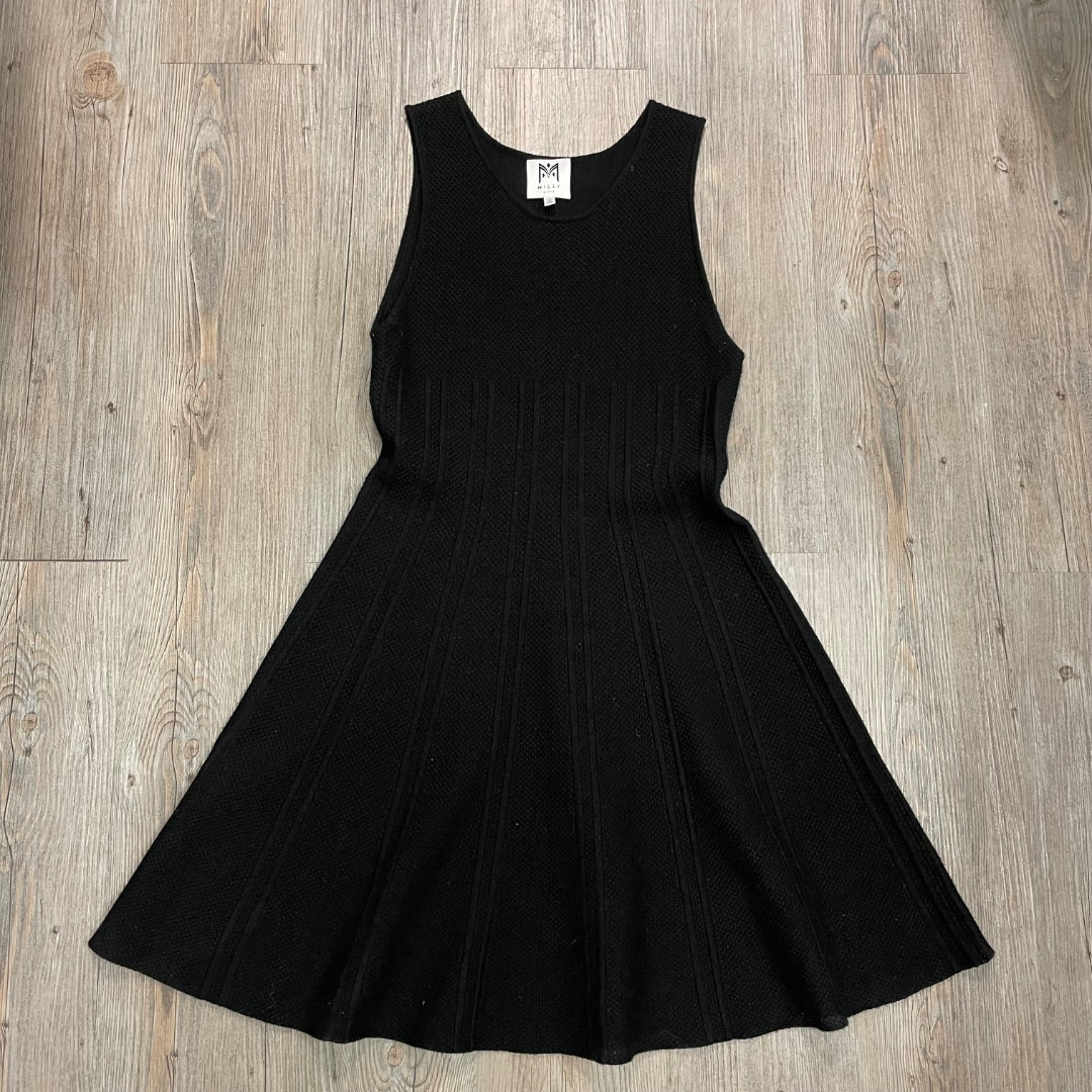 Black Milly Mini Sleeveless Knit Dress, 14Y