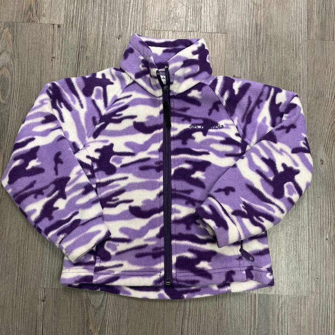 Purple Camo Columbia Fleece Zip Sweater, 4-5Y