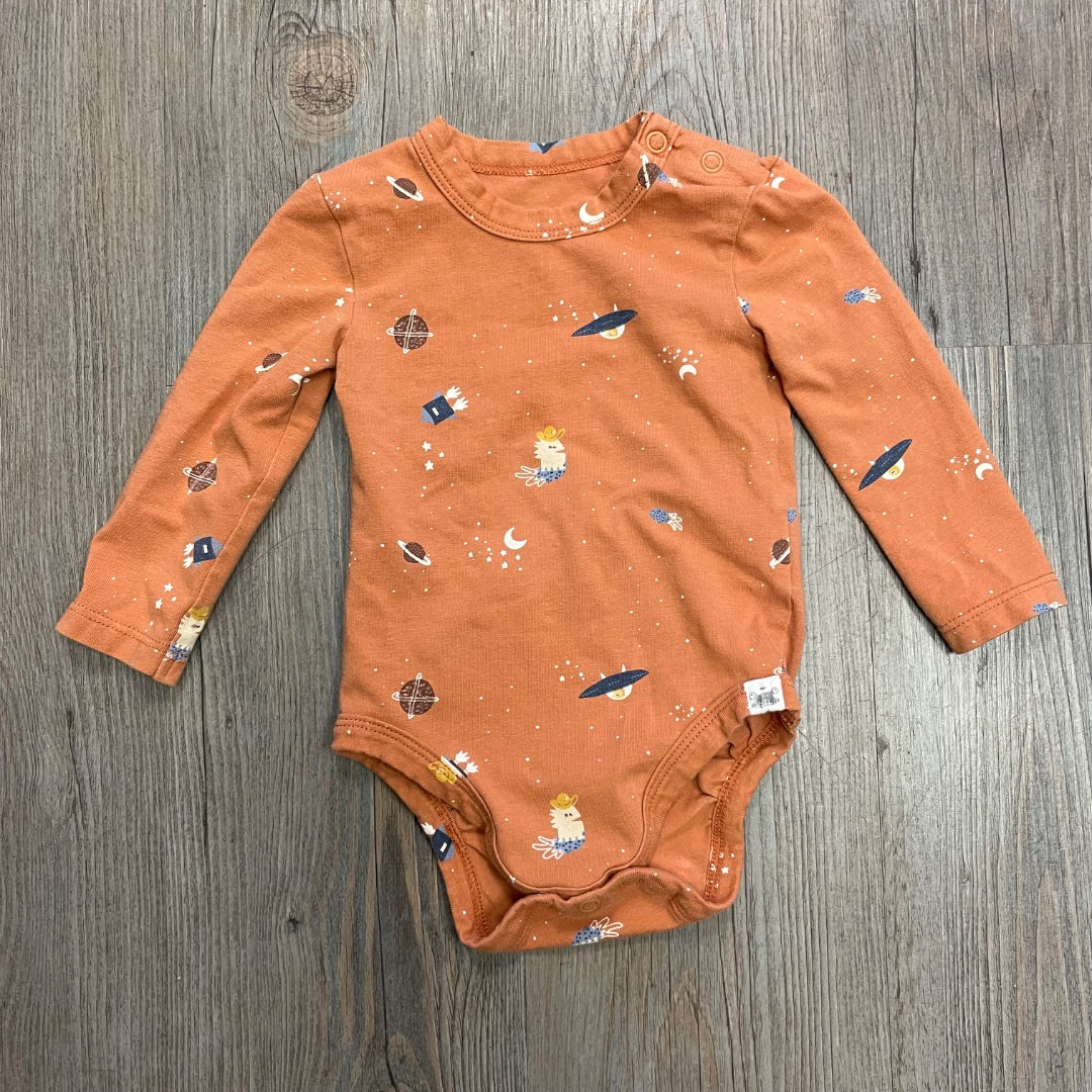 Brown Little Earthlings LS Baby Onesie, 3-6M