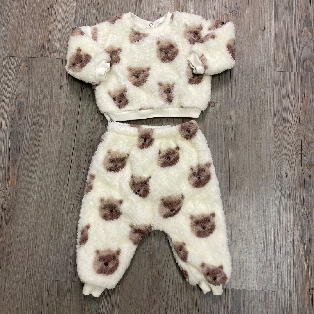 Ivory Gap 2PC Faux Fur Sweat Set, 3-6M