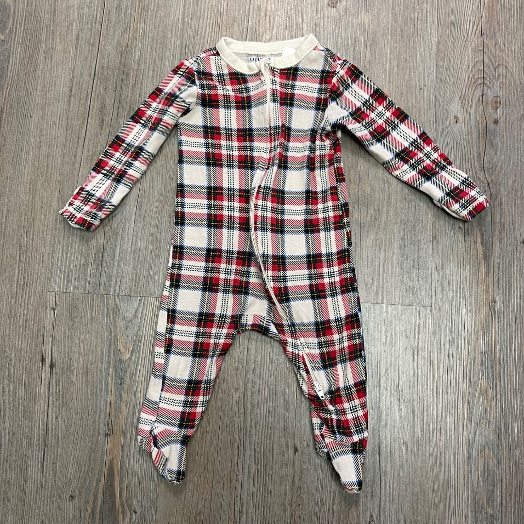 Plaid Old Navy PJ Onesie, 6-9M