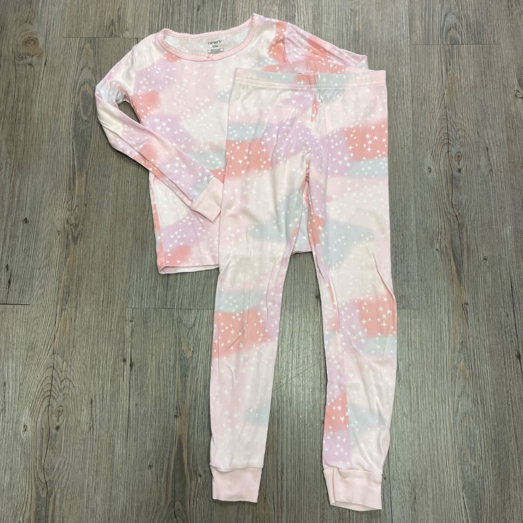 Tiedye Pink Carters 2pc PJ Set, 7Y