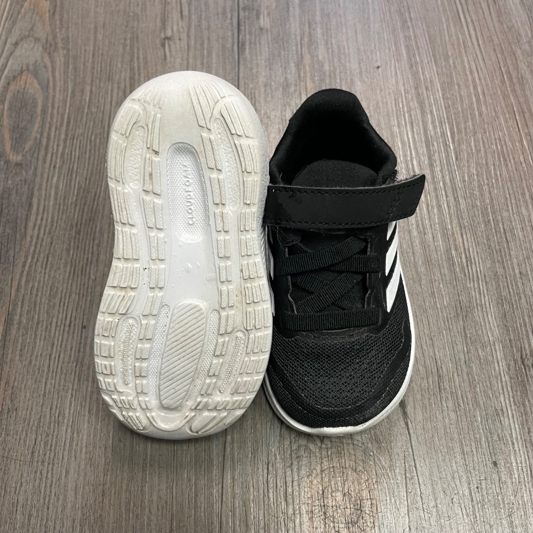 Black Adidas Velcro Shoes, 5T