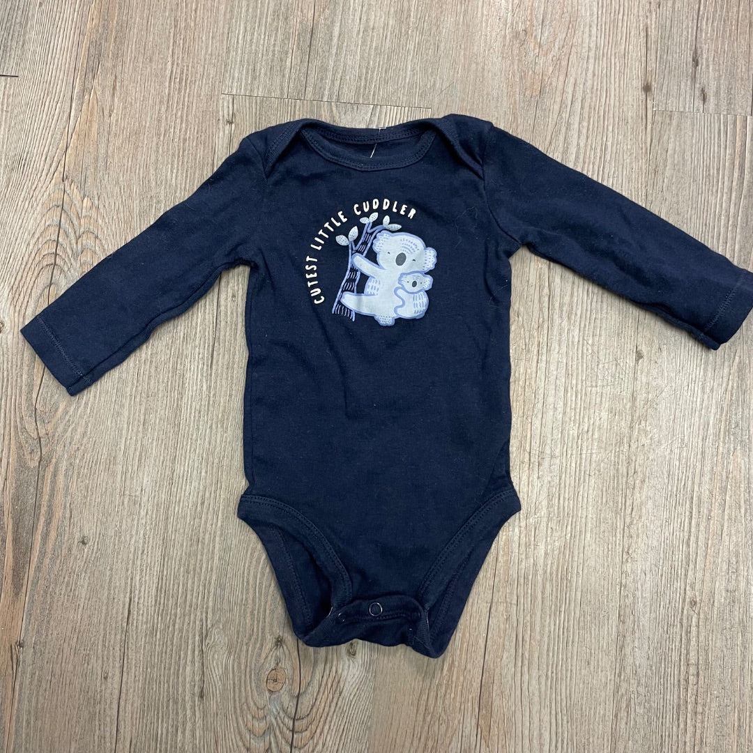 Navy Blue Carters LS Onesie, 6M