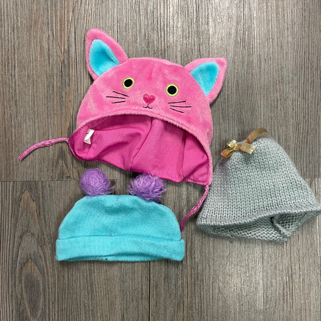 Multi Assorted Doll Hats, 3pc