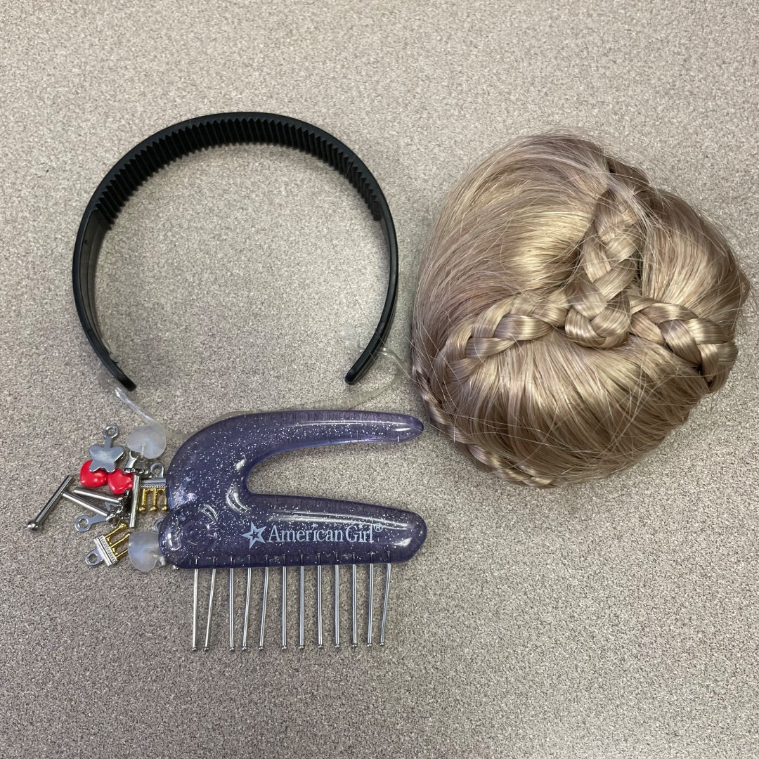 Multi colour American Girl Doll Earings Wig Headband, 18 inch Doll