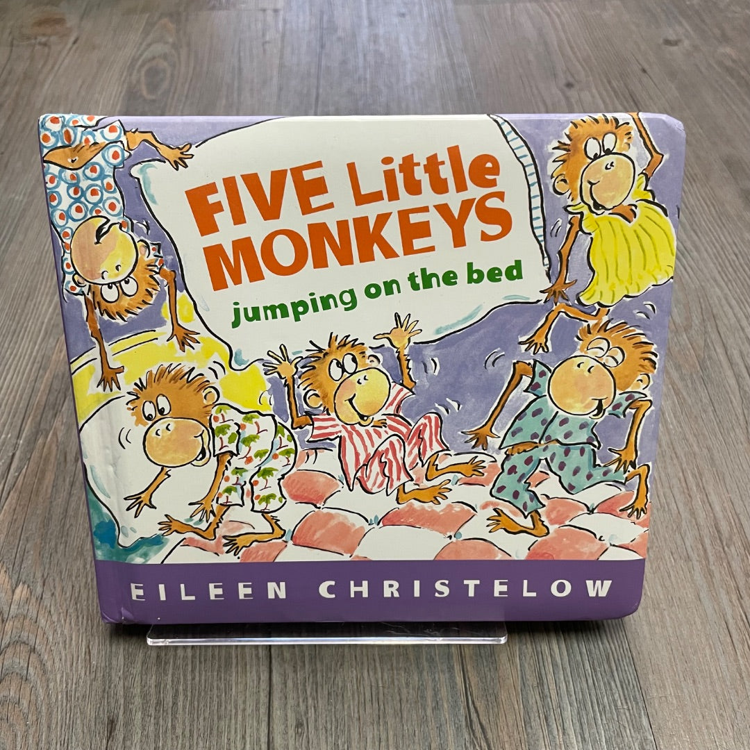 Purple Five Little Monkeys Jumping On The Bed, Boardbook