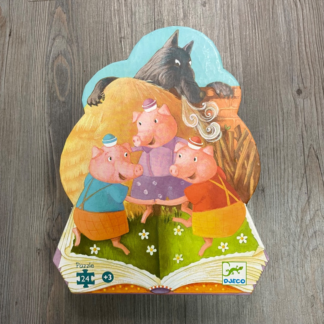 Multi Colour Djeco The Three Little Pigs Floor Puzzle, 3Y+