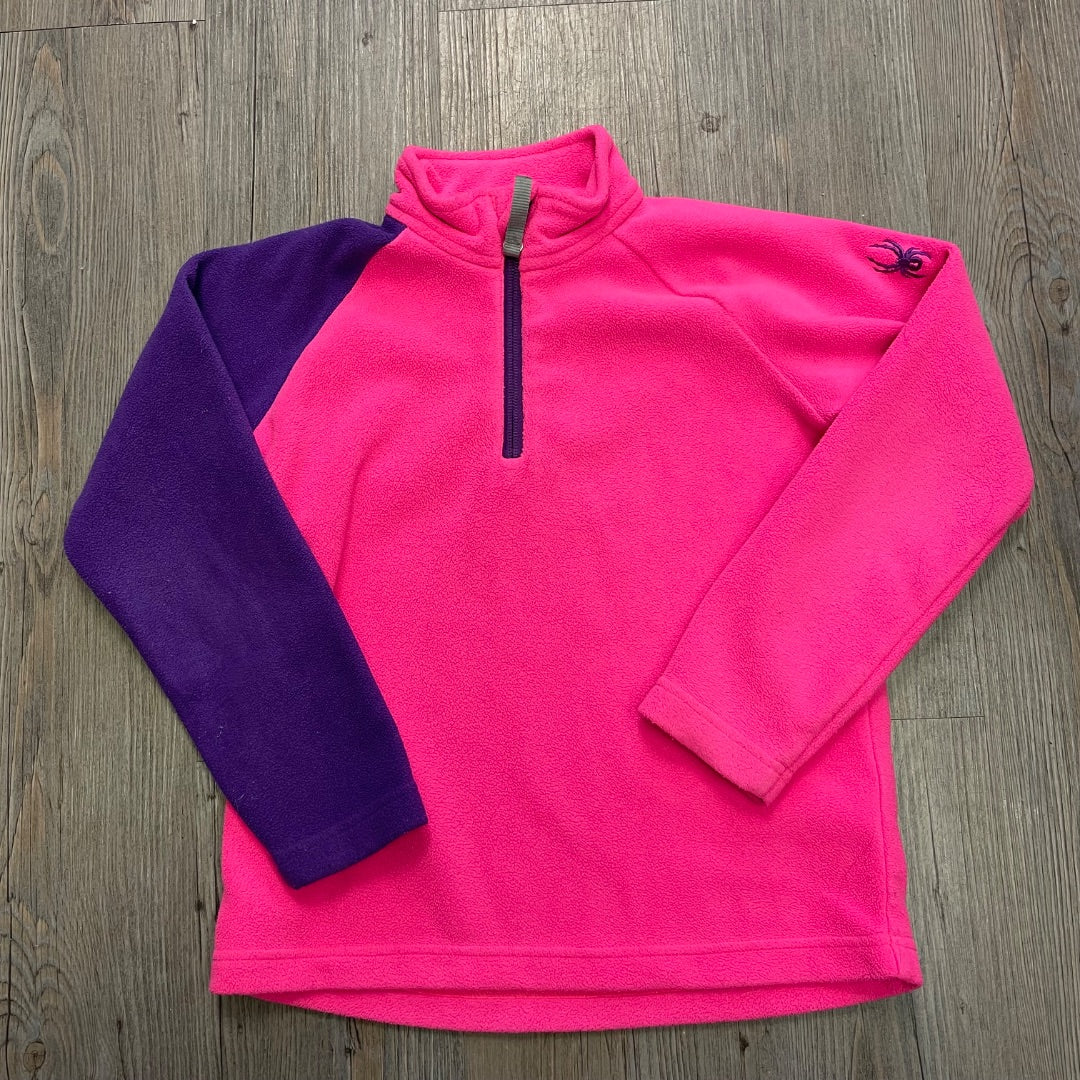 Pink,Purple Spyder Fleece Pullover, 7Y