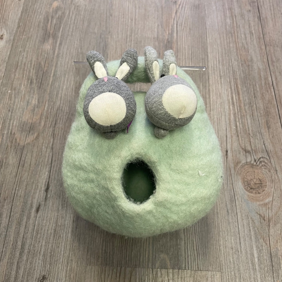 Mint Green Felt Lovevery Bunnies in a Burrow, 3 Pcs