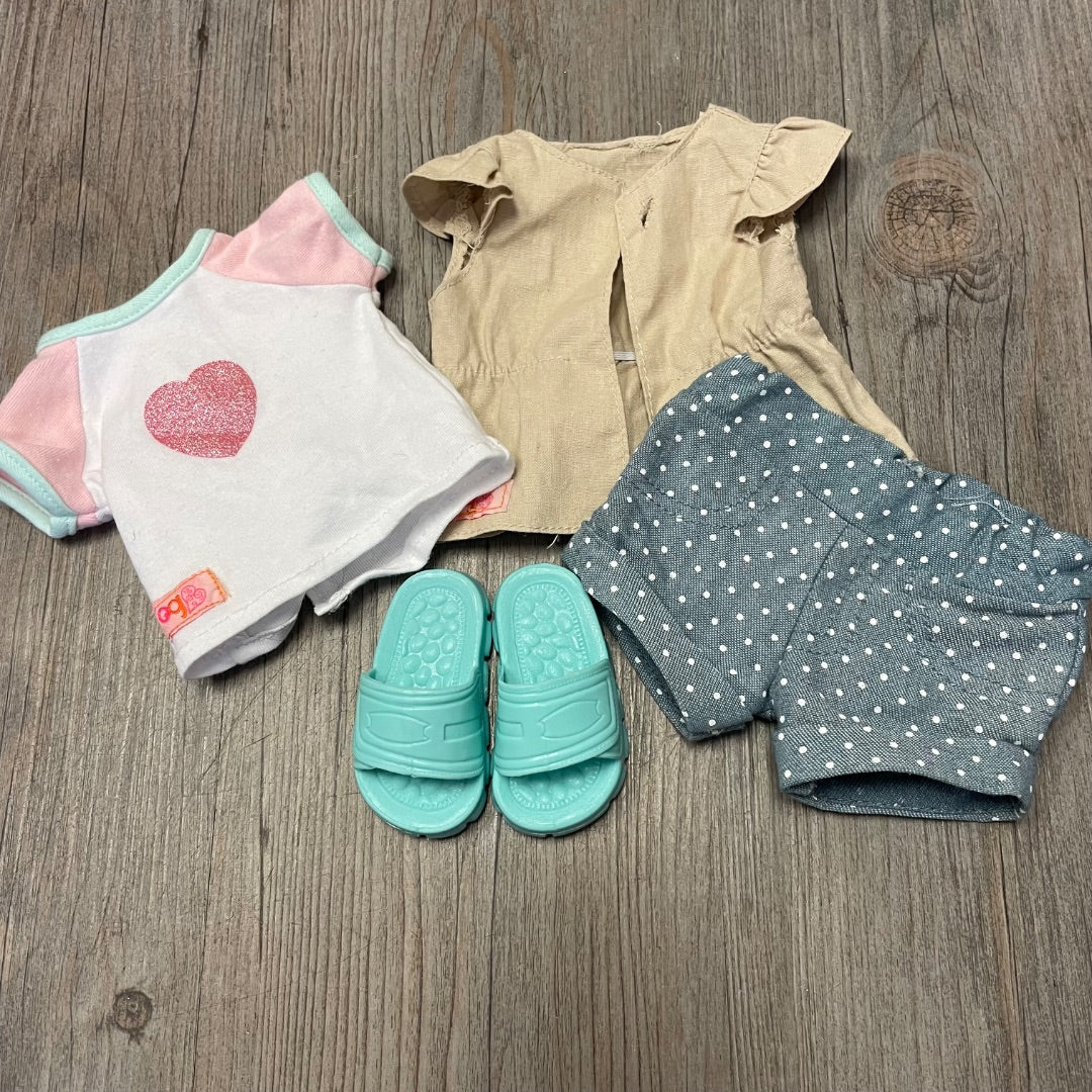 Blue,Mint Beige Our Generation Doll Clothing Set, 18 Inch Doll