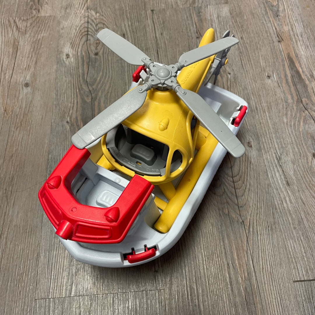 Multi Colour Green Toys Rescue Boat + Helicopter, 12M