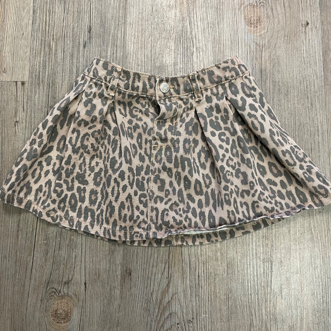Leopard Zara Denim Skirt, 4-5Y