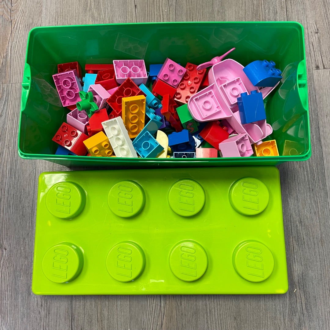 Green Lego Duplo Storage Box, 55 Pieces