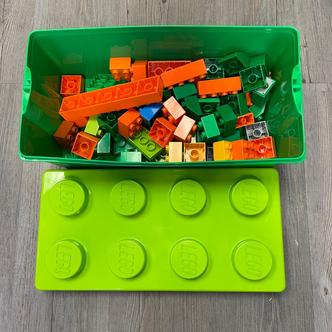 Green Lego Duplo Storage Box, 55 Pieces