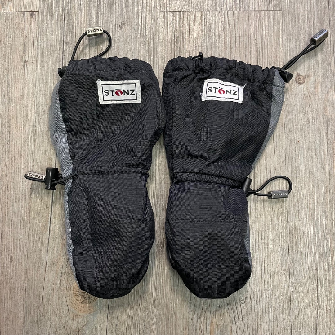 Black,Grey Stonz Winter Mitts, 2-4Y