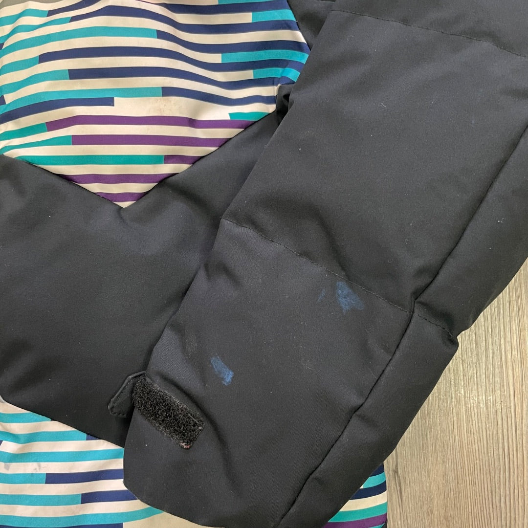 Black,Multi Colour Striped Sunice Ski Winter jacket, 12Y