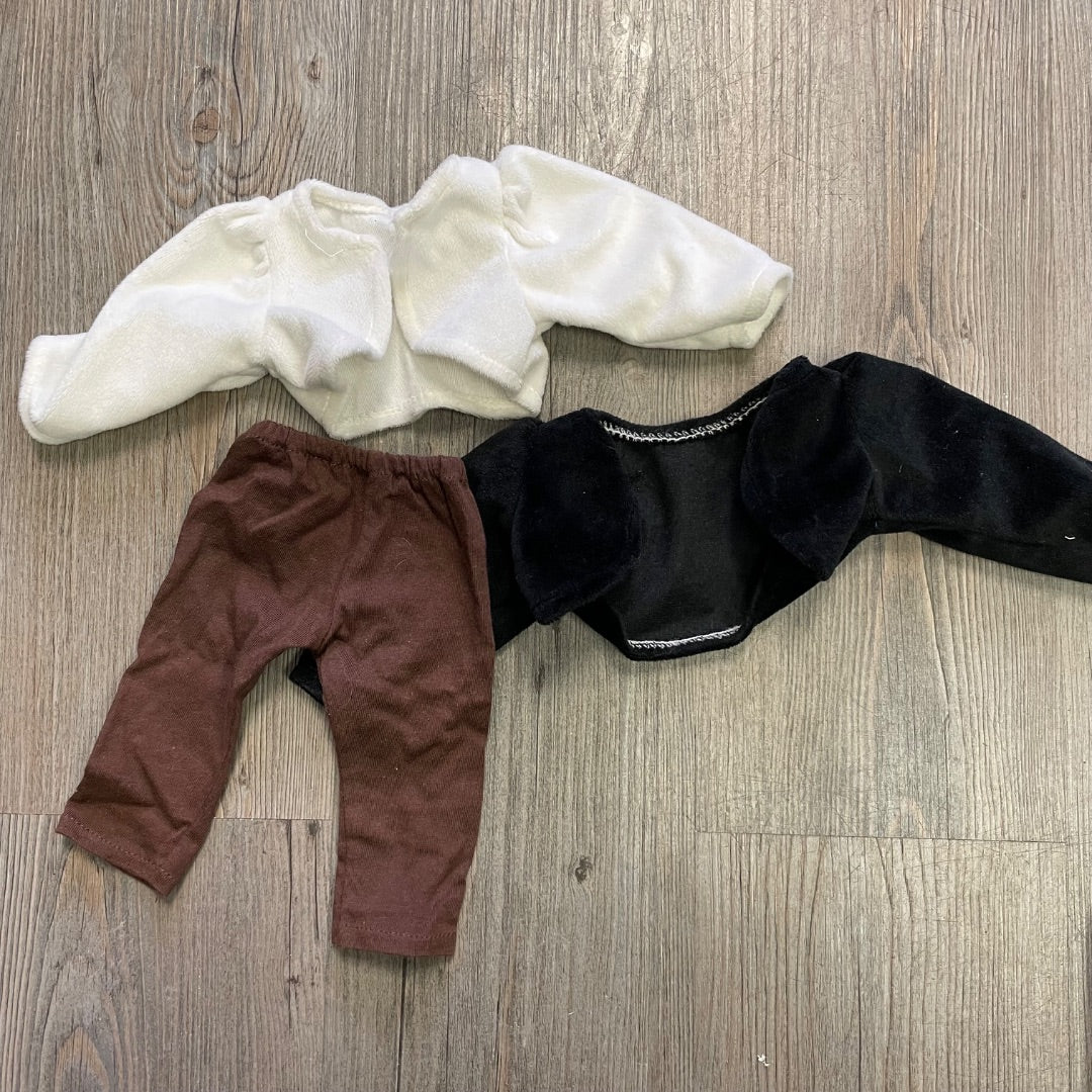 Multi Colour Velour Doll Clothing Set, 18 inch doll