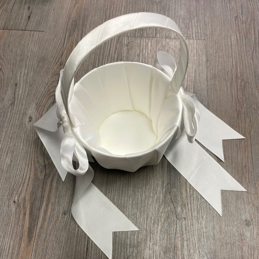 White Flower Girls Basket