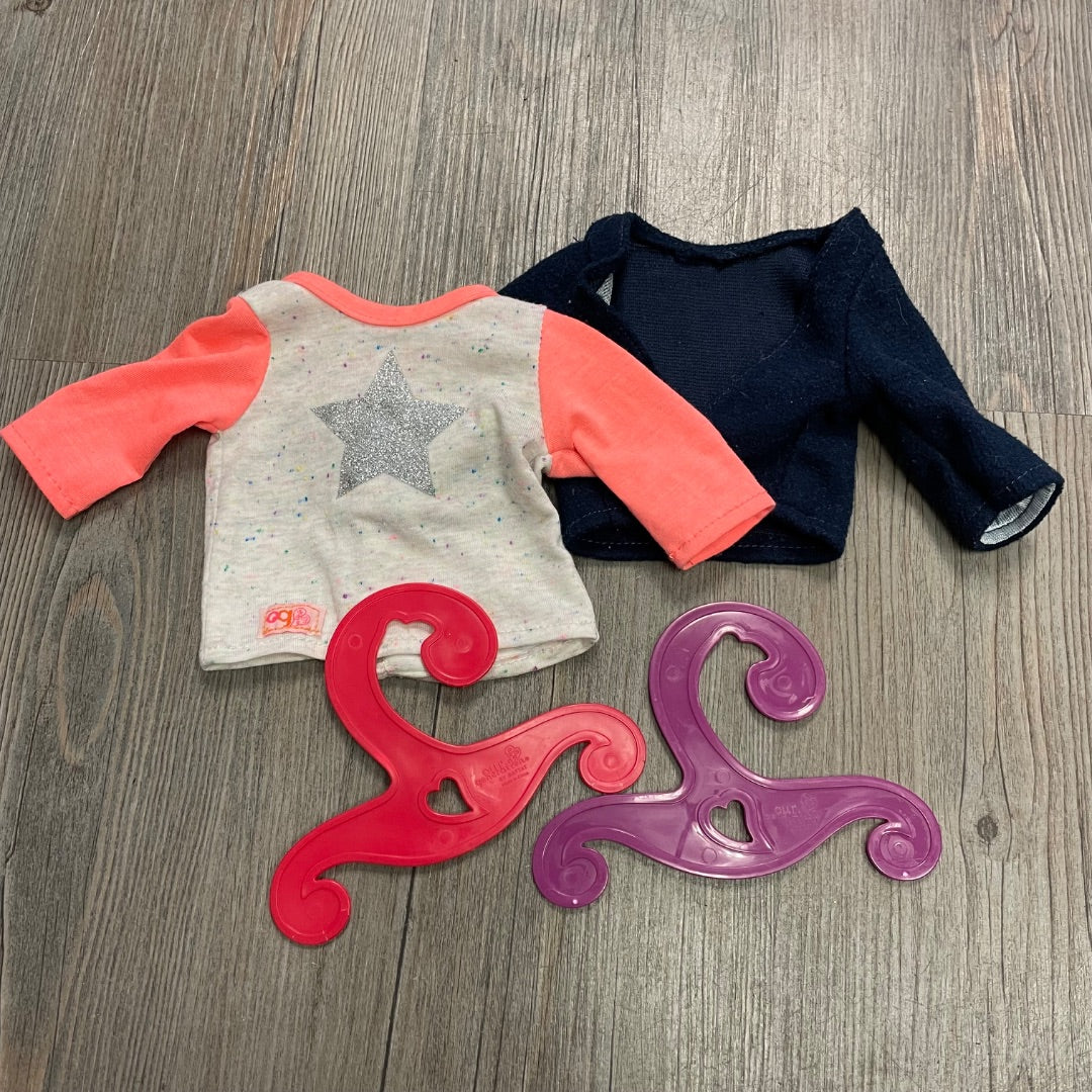 Multi Colour Our Generation Doll Clothing + Hanger, 18 inch Doll