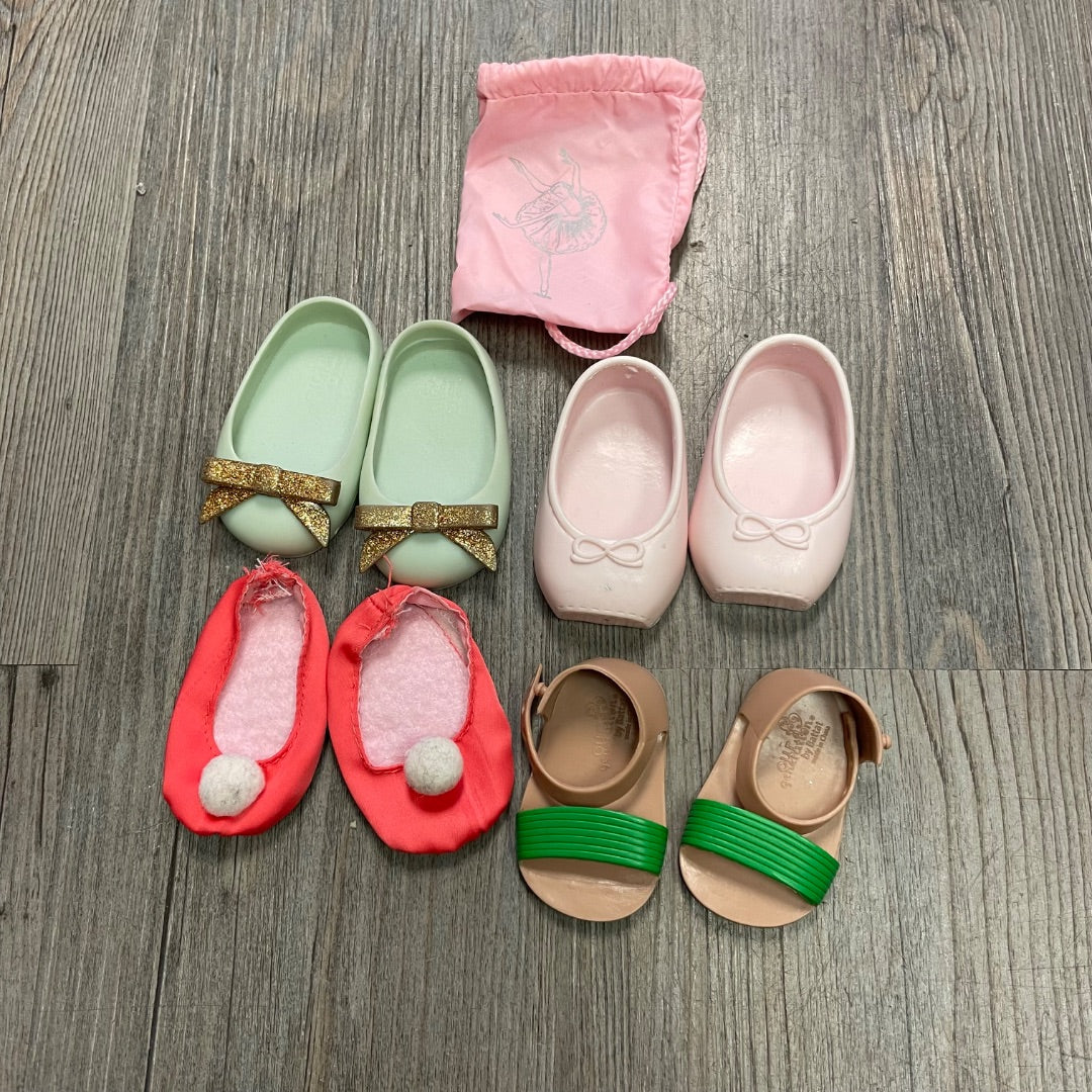 Multi Colour 4Pairs Of Doll ShoesShoes, 18 inch Doll