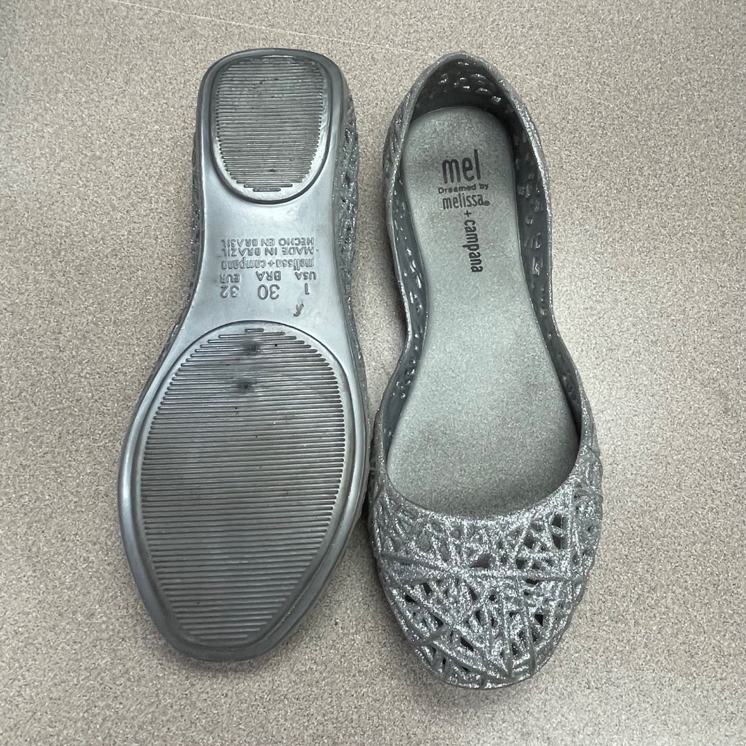 Silver Mini Melissa Jelly Shoes, 1Y