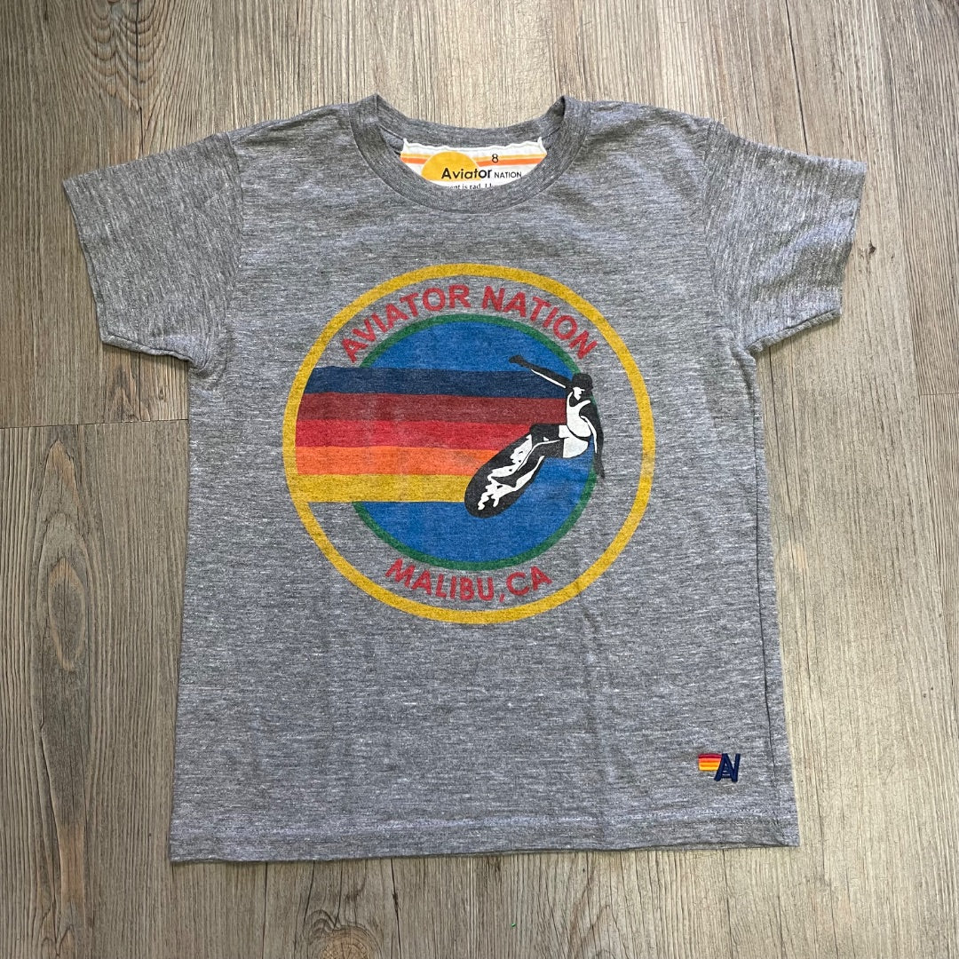 Heather Grey Aviator Nation T-Shirt, 8Y