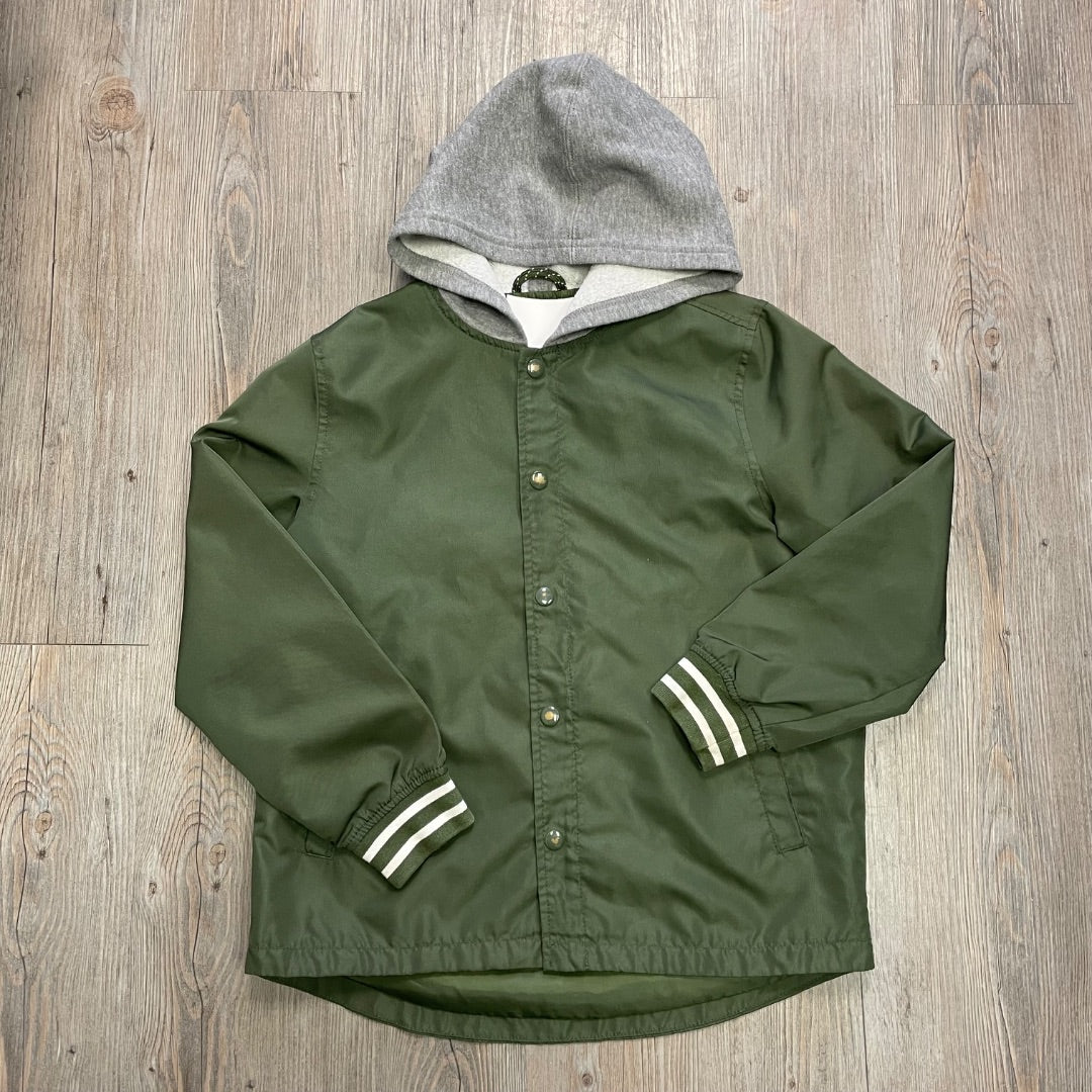 Green Old Navy Button Down Hooded Jacket, 10-12Y