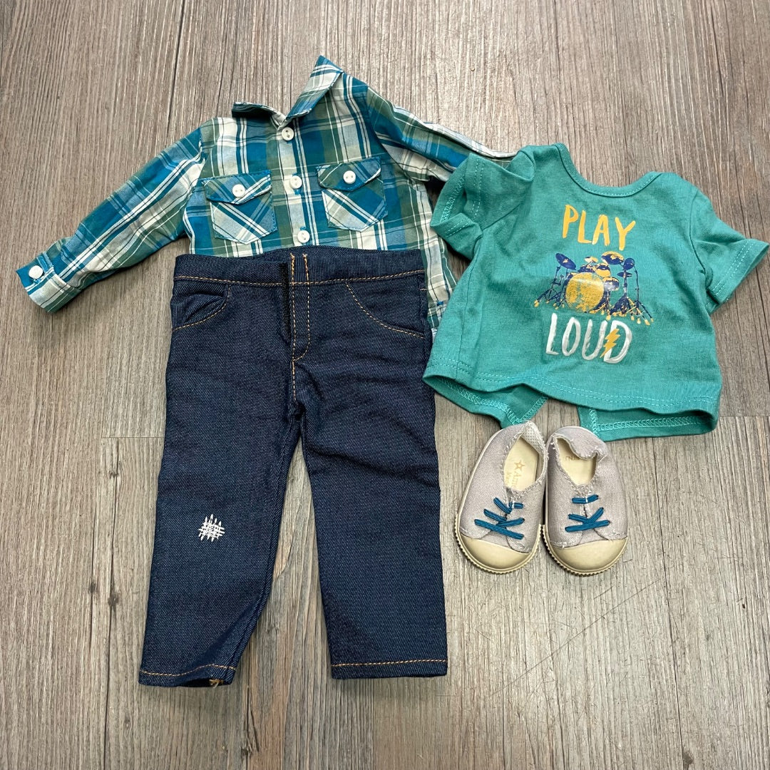 Blue American Doll Logan Doll Clothing, 18 Inch