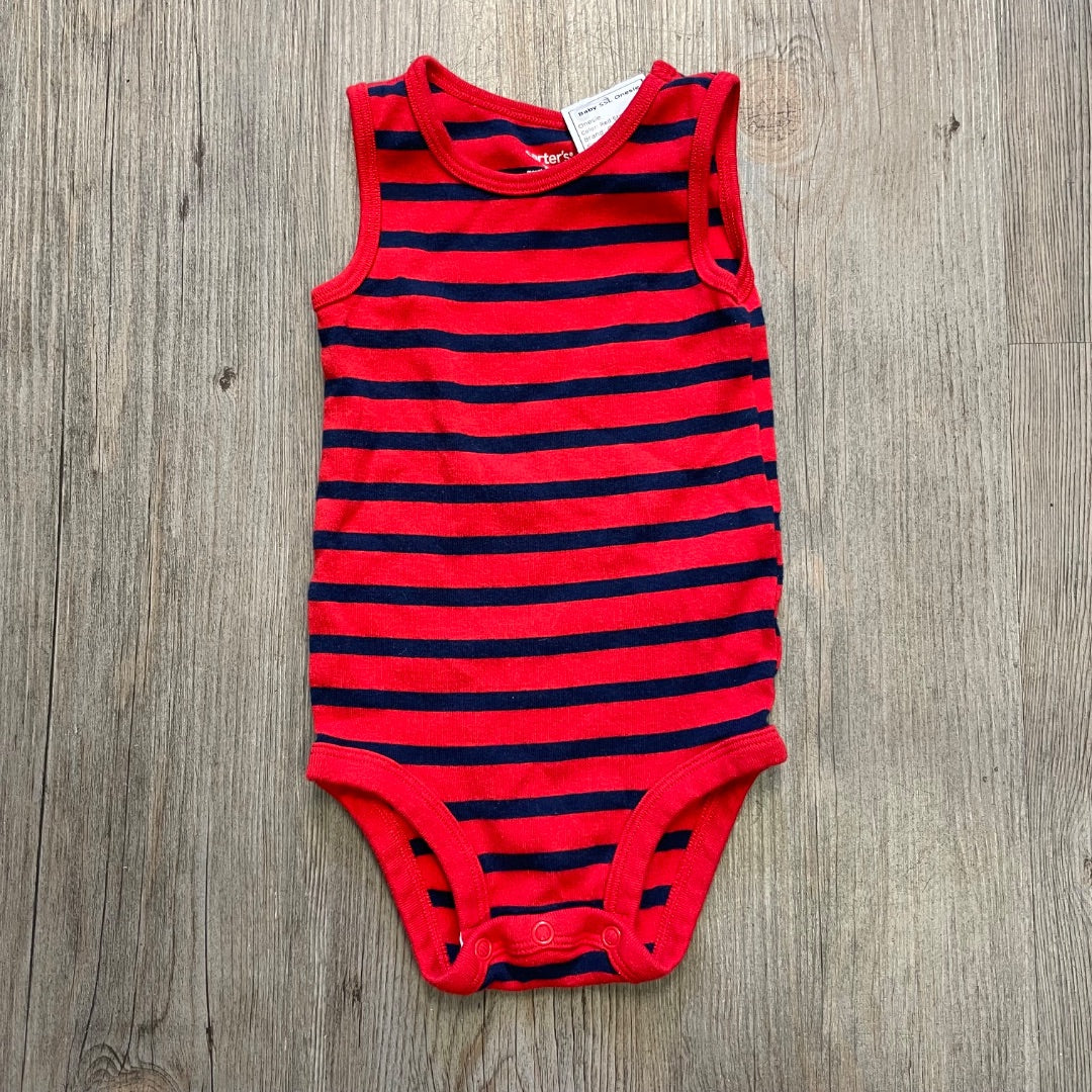 Red Stripe Carters Baby SSL Onesie, 9M