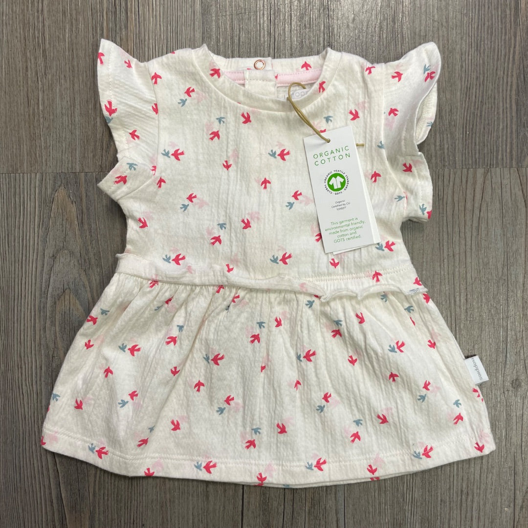 Animal Pattern Noppies Baby Organic Dress Minden Short, 1-2M