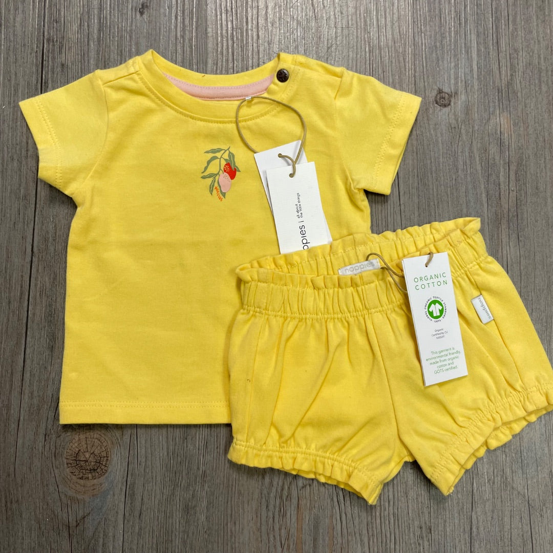 Yellow Noppies Baby Organic Clothing Set, 1-2M
