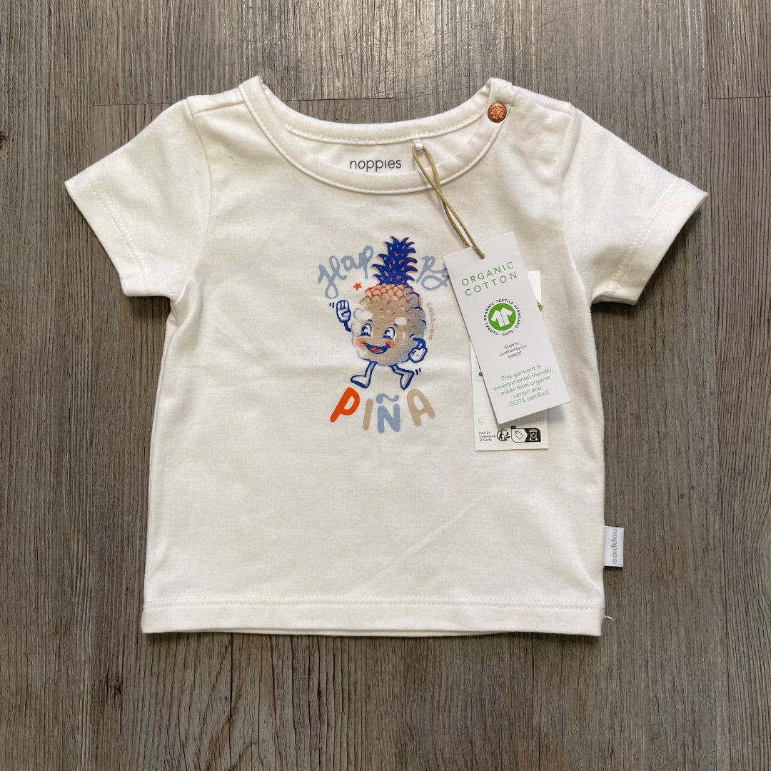 Whisper White Noppies Girls Tee, 1-2M