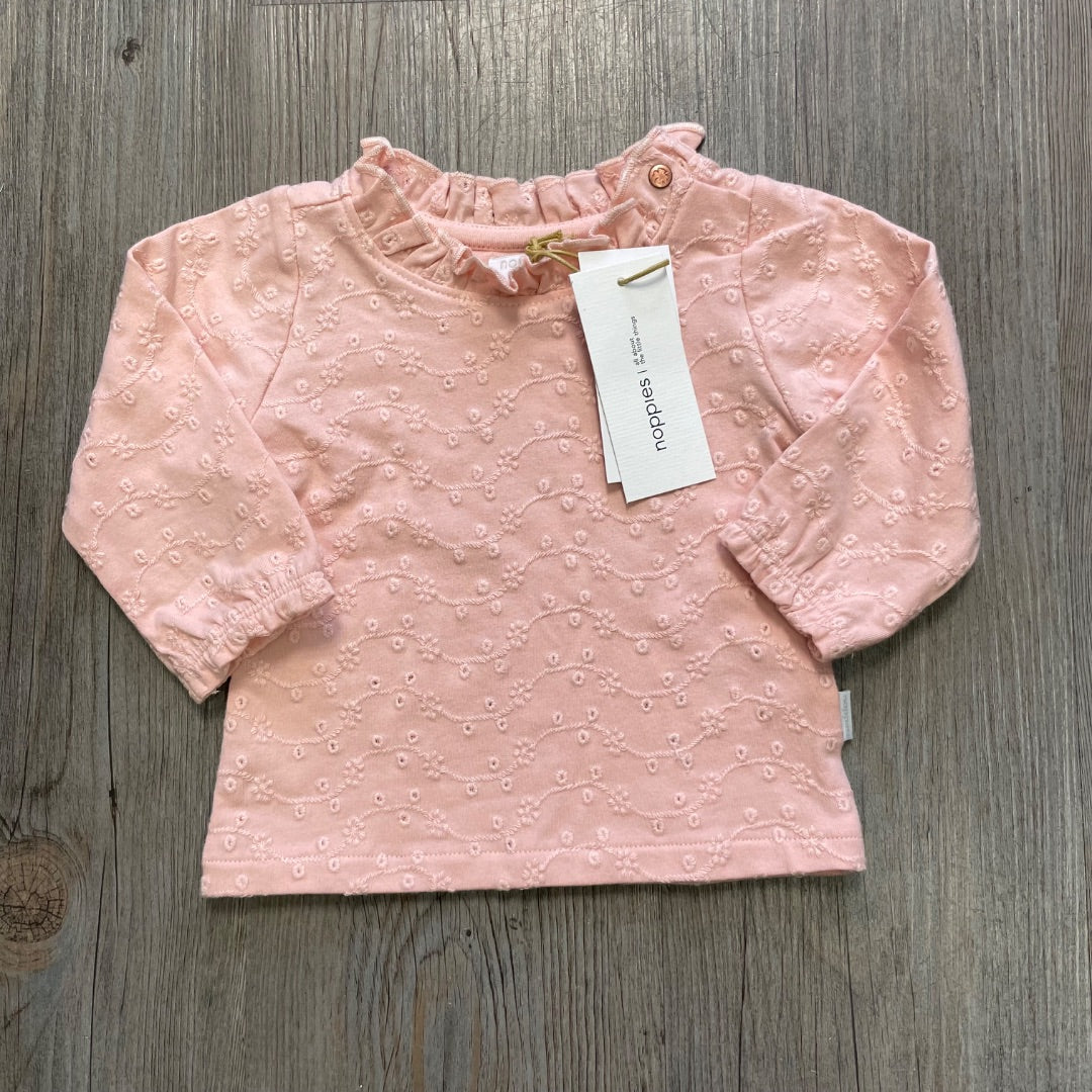 Evening Sand Noppies Girls Top Monteagle LS, 1-2M