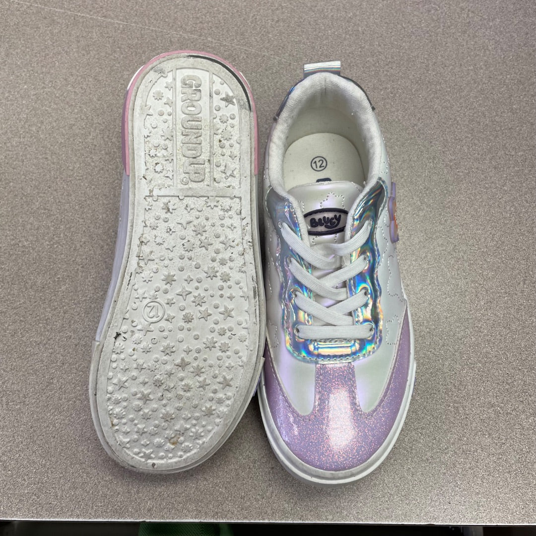 White Lavender Bluey Slip On Sneaker, 12Y