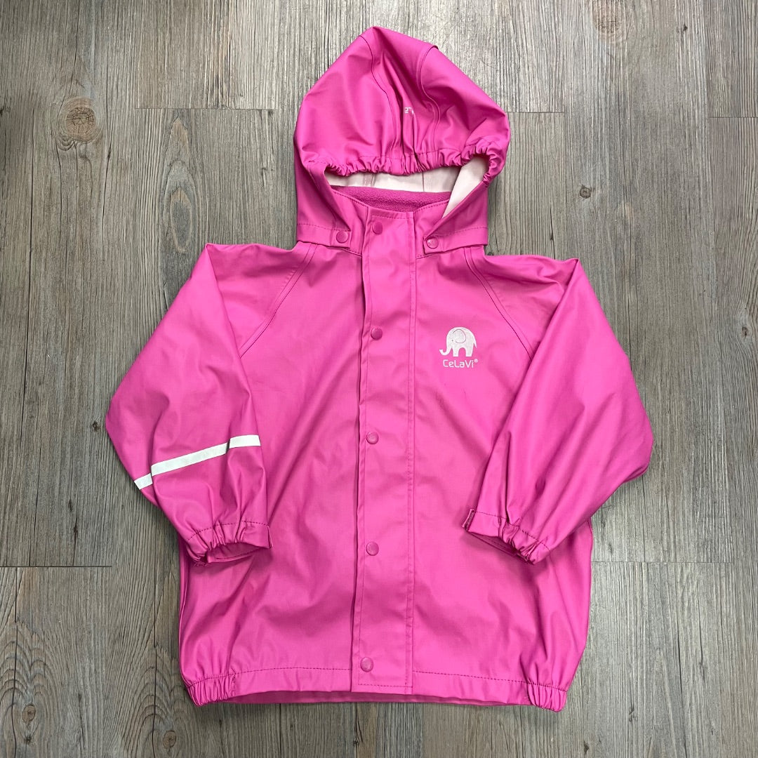 Pink Celavi Rain Jacket, 3-4Y