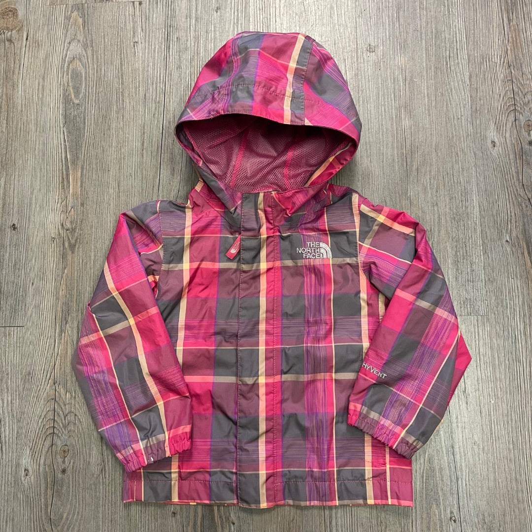 Plaid Northface Rain Jacket, 3Y