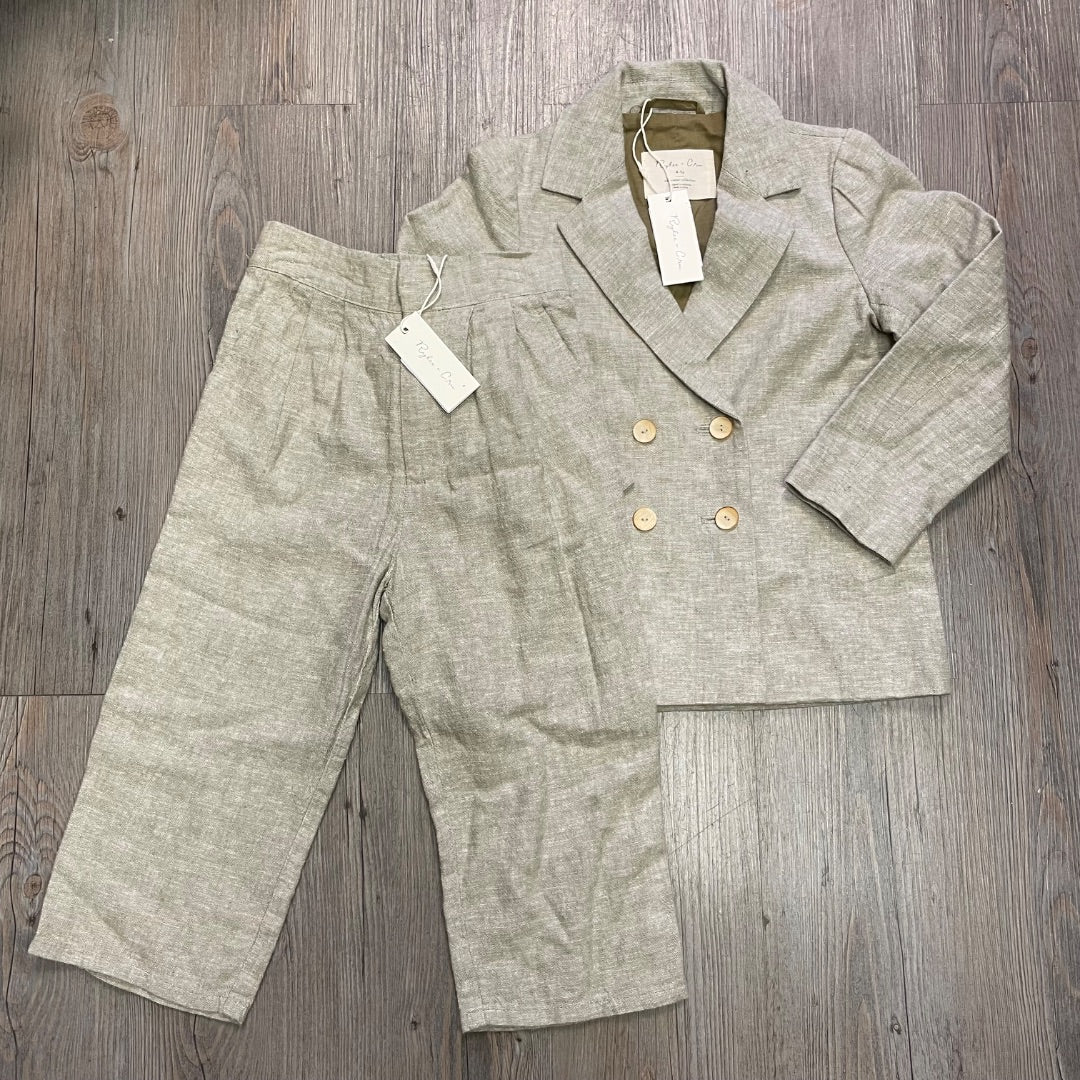 Fern Rylee+ Cru Double Breasted Suit Set, 4-5Y