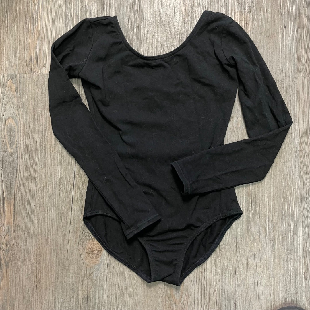 Black Capezio LS Leotard, 7-8Y