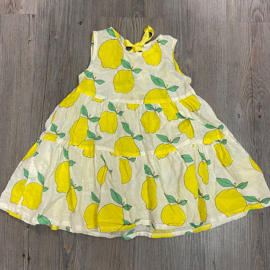 Lemon Print Angel Summer Dress, 2-3Y